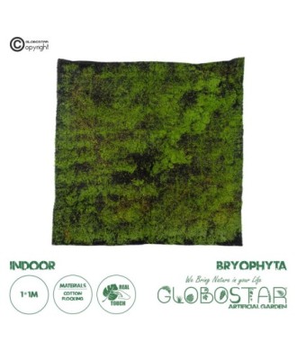 GloboStar® Artificial Garden BRYOPHYTA 20146 Τεχνητό Διακοσμητικό Πάνελ Φυλλωσιάς - Κάθετος Κήπος Βρύα Μ100 x Π100 x Υ2cm